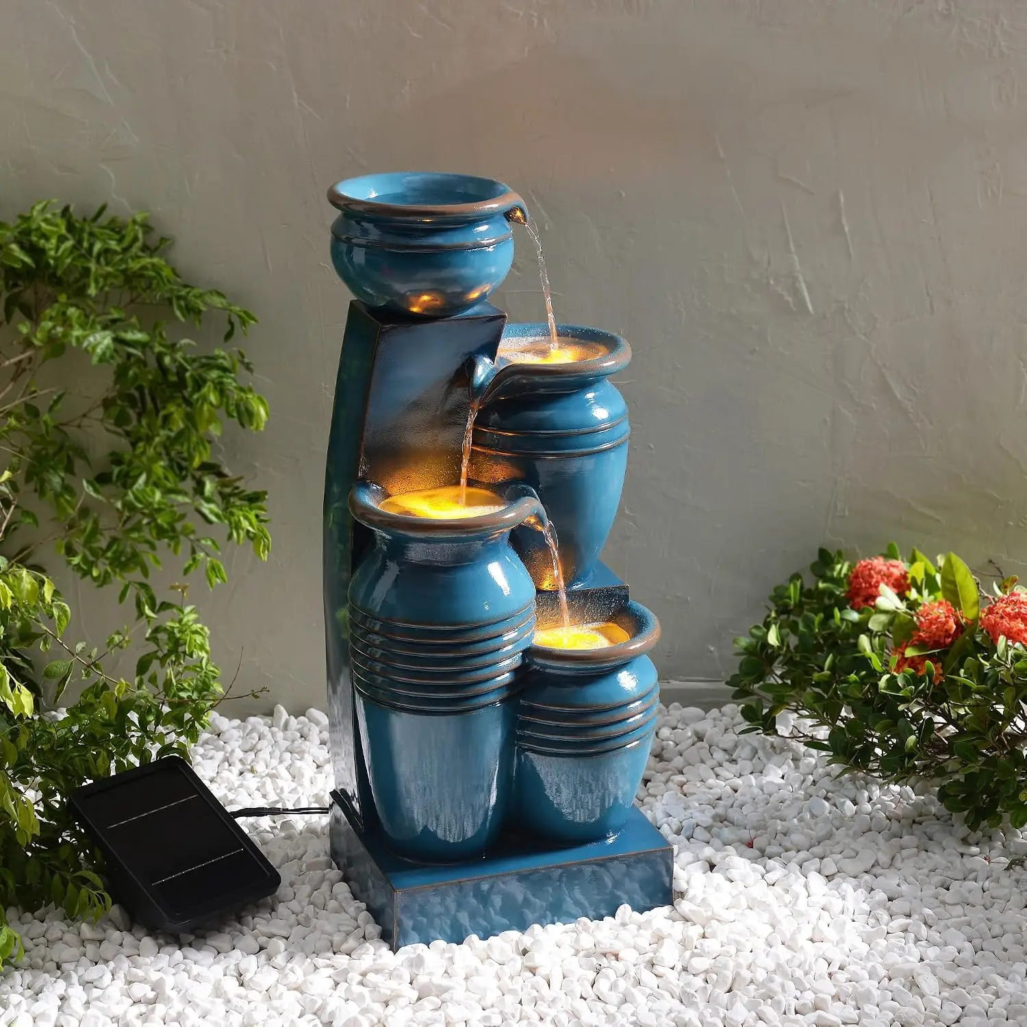نافورة مياه شمسية متدرجة بأربع - مراجعة Bonsai Garden Fountain وسعره